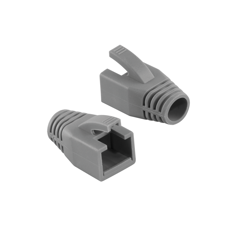 Strain relief boot 8mm for CAT.6 RJ45 plugs, gray