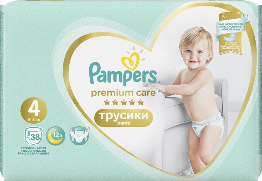 Pieluszki Pampers Pants Premium Care 4, 9-15 kg, 38 szt. 6202070 (8001090759832)