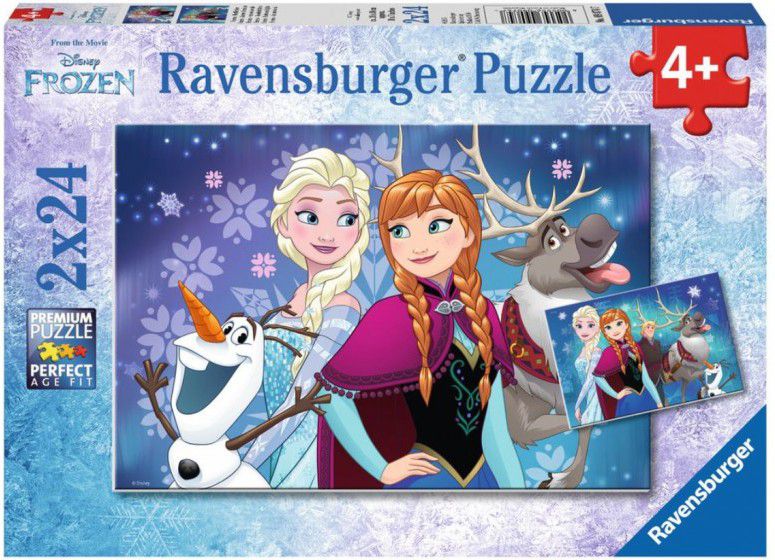 Ravensburger Puzzle 2x24 elementow Frozen - Zorza polarna GXP-559037 (4005556090747) puzle, puzzle