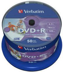 Verbatim Verbatim DVD+R 4.7 GB 16X Printable No Id Cake 50 szt (VDP1650+) matricas