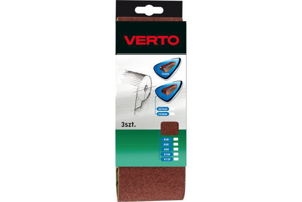 Verto Pasy bezkoncowe 75x457mm K60 3szt. - 63H616 63H616 (5902062211095)