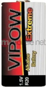 ALKALINE BATTERY 2 PCS   LR20 1.5V VIPOW EXTREME Baterija