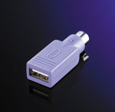 VALUE PS/2 to USB Adapter, Keyboard purple adapteris