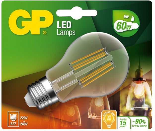 GP Lighting Filament Classic E27 6W (60W) 806 lm apgaismes ķermenis