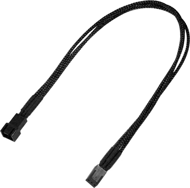 Nanoxia 3-Pin Molex extension cable 30cm black kabelis datoram