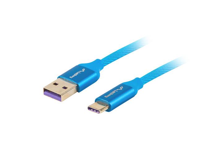 Cable Premium USB CM - AM 2.0 0.5m blue 5A USB kabelis