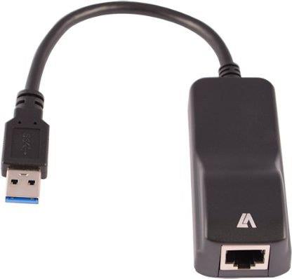 Adapter V7  CBLUSB3RJ-1E (USB 2.0 M - RJ45 F; 0,25 m; black color) adapteris