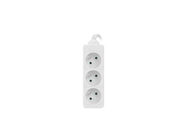 Power strip 1.5m white 3xFR, full CU elektrības pagarinātājs