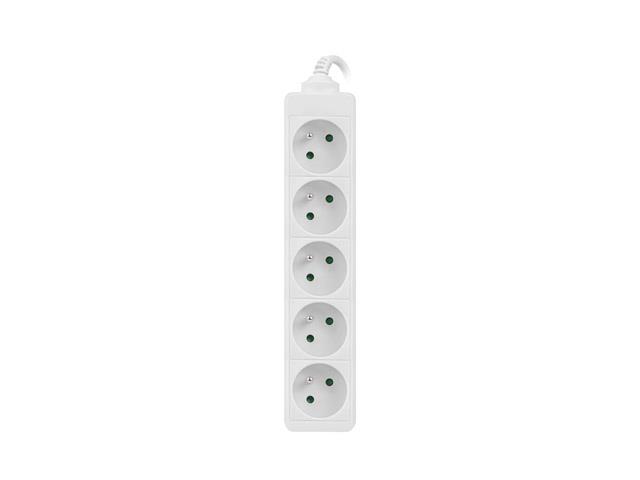 Power strip 1.5m, white, 5 sockets, cable made of solid copper elektrības pagarinātājs