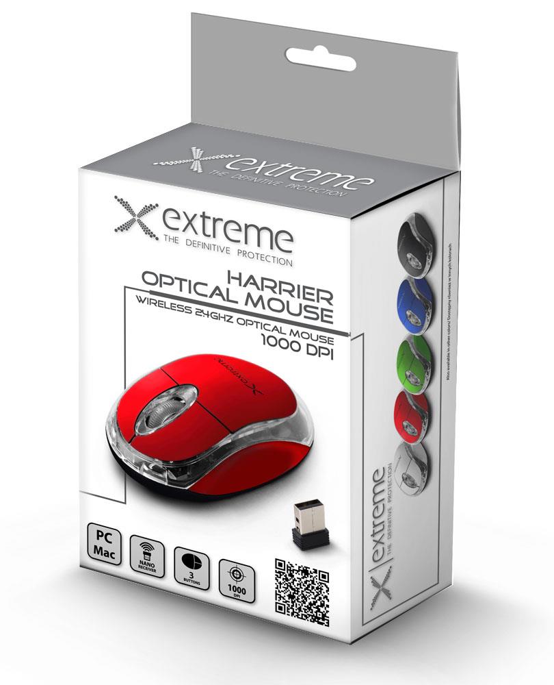 Extreme XM105R Wireless Optical Mouse 3D | 2.4 GHz| 1000 DPI| 3D| - RED Datora pele