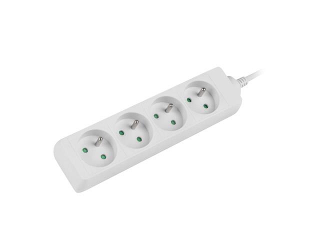 Power strip 1.5m, white, 4 sockets, cable made of solid copper elektrības pagarinātājs