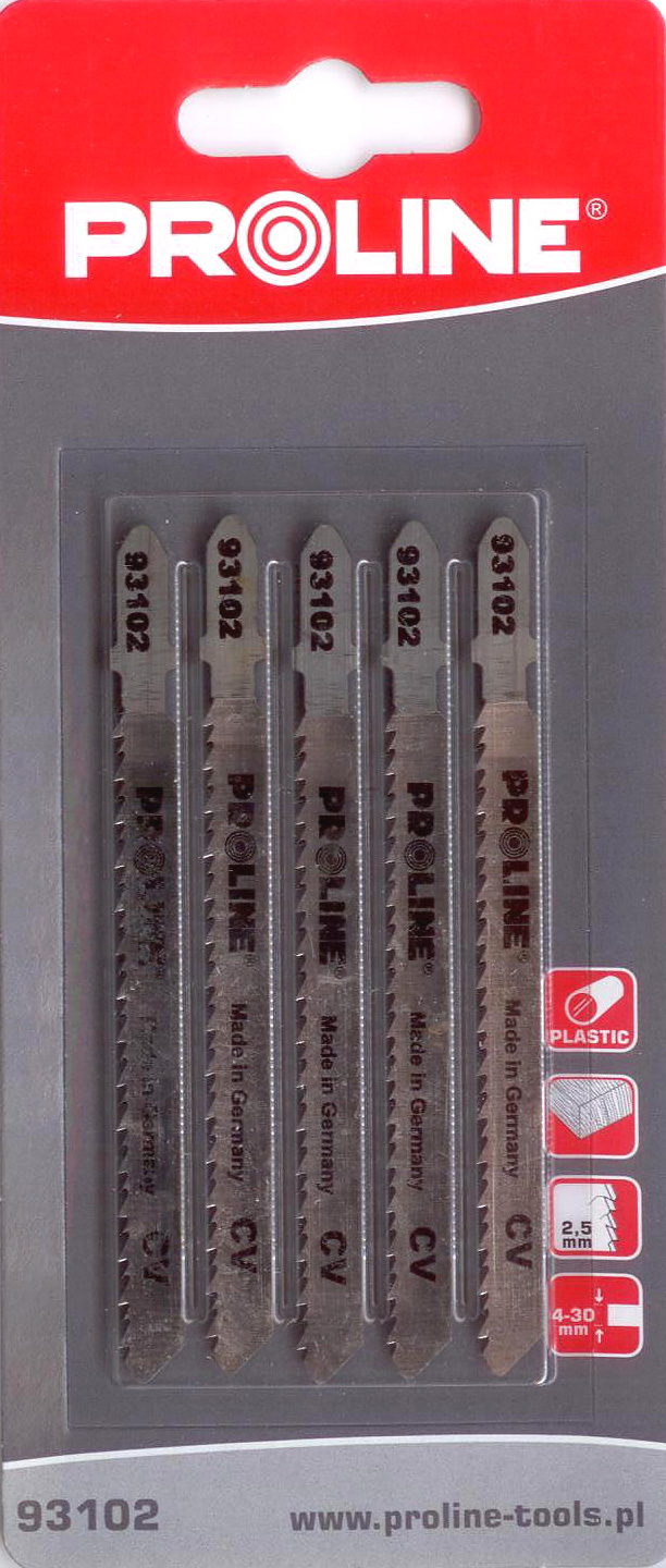 Pro-Line Brzeszczoty do wyrzynarki do drewna 75x2,5mm typ U(B) 5szt. 93402 93402 (5903755934024) Zāģi