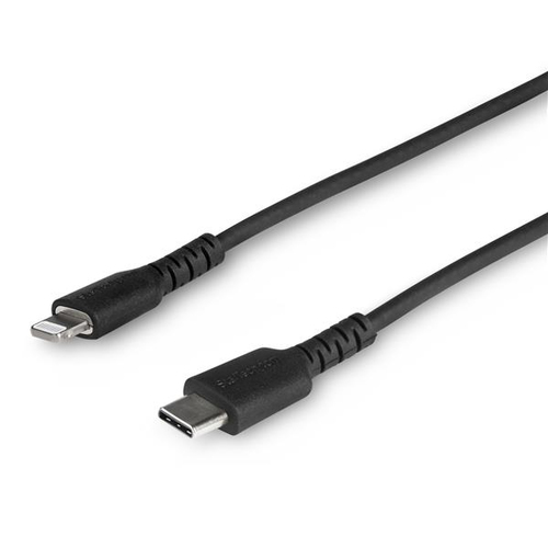 StarTech.com 1m USB C to Lightning Cable - iPhone iPad Fast Charging Durable Black Charge & Sync Cord w/Aramid Fiber Apple MFI Certified - L kabelis, vads