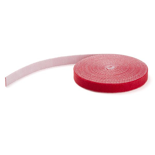 STARTECH HOOK AND LOOP ROLL 50FT. - RED - RESUABLE