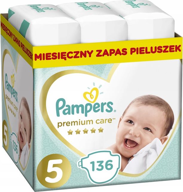 Pieluszki Pampers Premium Care 5, 11-16 kg, 136 szt. 6202072 (8001090959690)