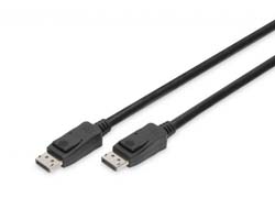 DIGITUS DisplayPort Cable 3m DP St/St m/lock UHD 8K kabelis, vads