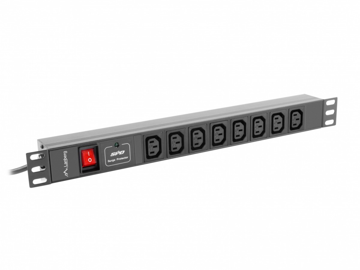 List.zasil.rack PDU 1U 8x PDU-08I-0200-C20-B elektrības pagarinātājs