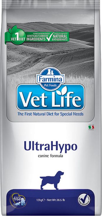 Farmina Pet Foods Vet Life Ultrahypo 12kg 38832 (8010276025449) barība suņiem