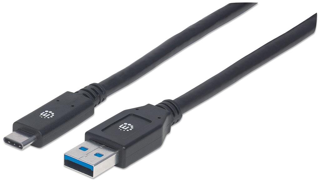 Manhattan USB-C 3.1 Gen1 cable, USB C/USB A M/M 3m black USB kabelis