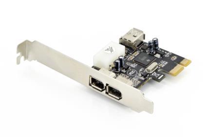 DIGITUS Add-On Card Firewire (400) PCI Express, 2xExt. 1xInt. IEEE1394a 6pin karte