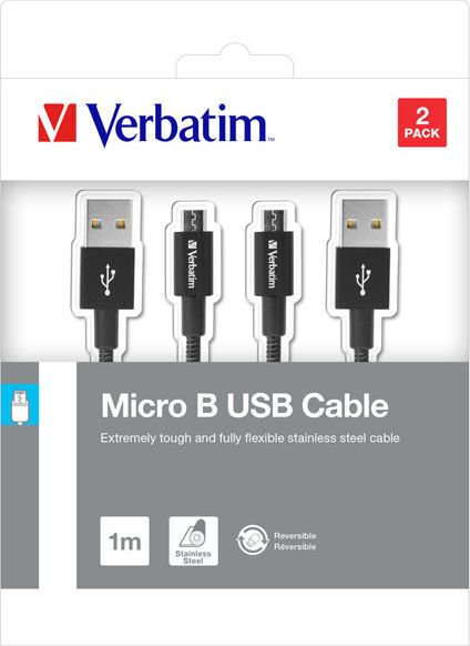 Verbatim Micro USB Cable Sync & Charge 100cm black kabelis, vads