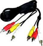 Kabel PremiumCord RCA (Cinch) x3 - RCA (Cinch) x3 2m czarny (kjackcmm3-2) kjackcmm3-2 (8592220005450) kabelis video, audio