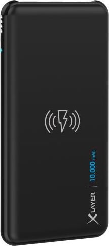 Xlayer Powerbank PLUS Wireless Charging black 10000 mAh Powerbank, mobilā uzlādes iekārta