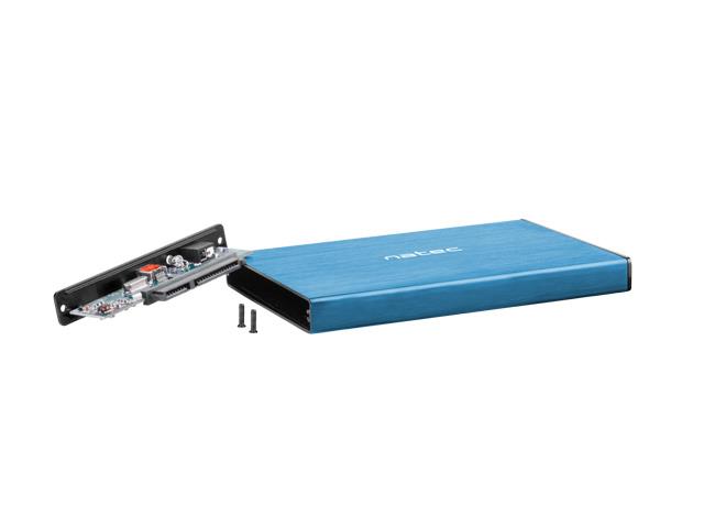 Natec external enclosure RHINO GO for 2,5'' SATA, USB 3.0, Blue cietā diska korpuss