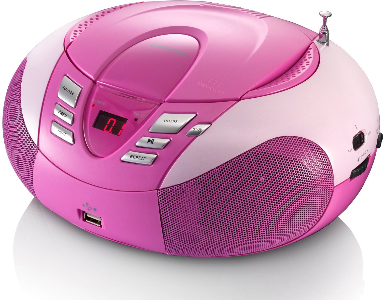 Lenco SCD-37 USB pink radio, radiopulksteņi