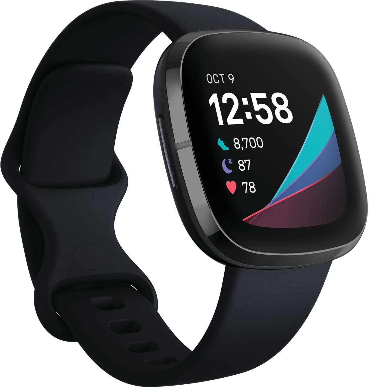 Fitbit Sense Smart watch, GPS (satellite), AMOLED, Touchscreen, Heart rate monitor, Activity monitoring 24/7, Waterproof, Bluetooth, Wi-Fi, Viedais pulkstenis, smartwatch