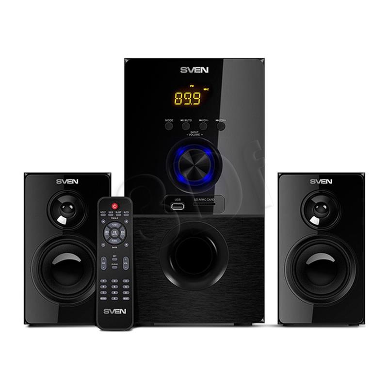 Bluetooth speakers SVEN MS-2050, black (55W, FM, USB/SD, Display, RC, Bluetooth) datoru skaļruņi