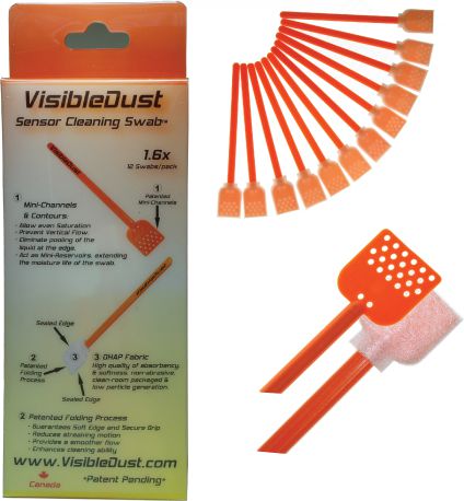 Visible Dust Sensor Cleaning Swab Waciki do czyszczenia czujnikow i soczewek 1.6x 12 szt. (2863166) VT72005 (0827912060140) tīrīšanas līdzeklis