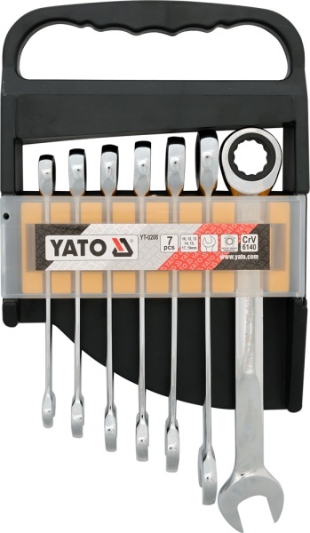 Yato Set of ratchet combination wrench 10-19mm 7pcs (YT-0208)