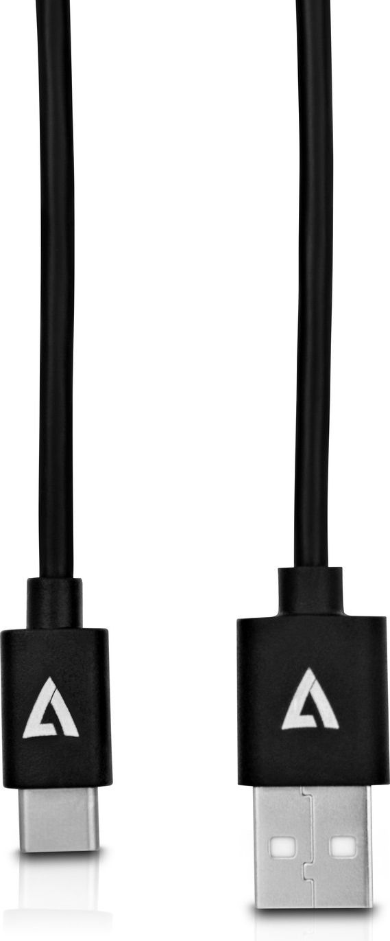 V7 - USB Cable - USB Type C (M) to USB (M) - 2.0m - Black (V7U2AC-2M-BLK-1E) kabelis, vads