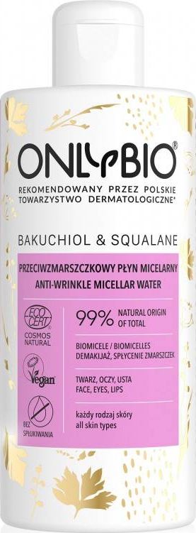 Only Bio Bakuchiol&Skwalan Przeciwzmarszczkowy plyn micelarny - 300 ml kosmētikas noņēmējs