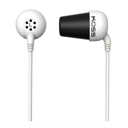 Koss Plug In-ear, 3.5 mm, White, Noice canceling, 021299185339 austiņas