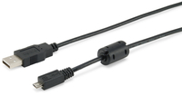 equip 128596 Kabel USB2.0 Typ A auf Typ microB USB-A Stecker auf USB-microB Stecker 1.00m black USB kabelis