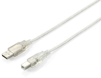 USB Kabel Equip A -> B St/St  5.00m transparent USB kabelis