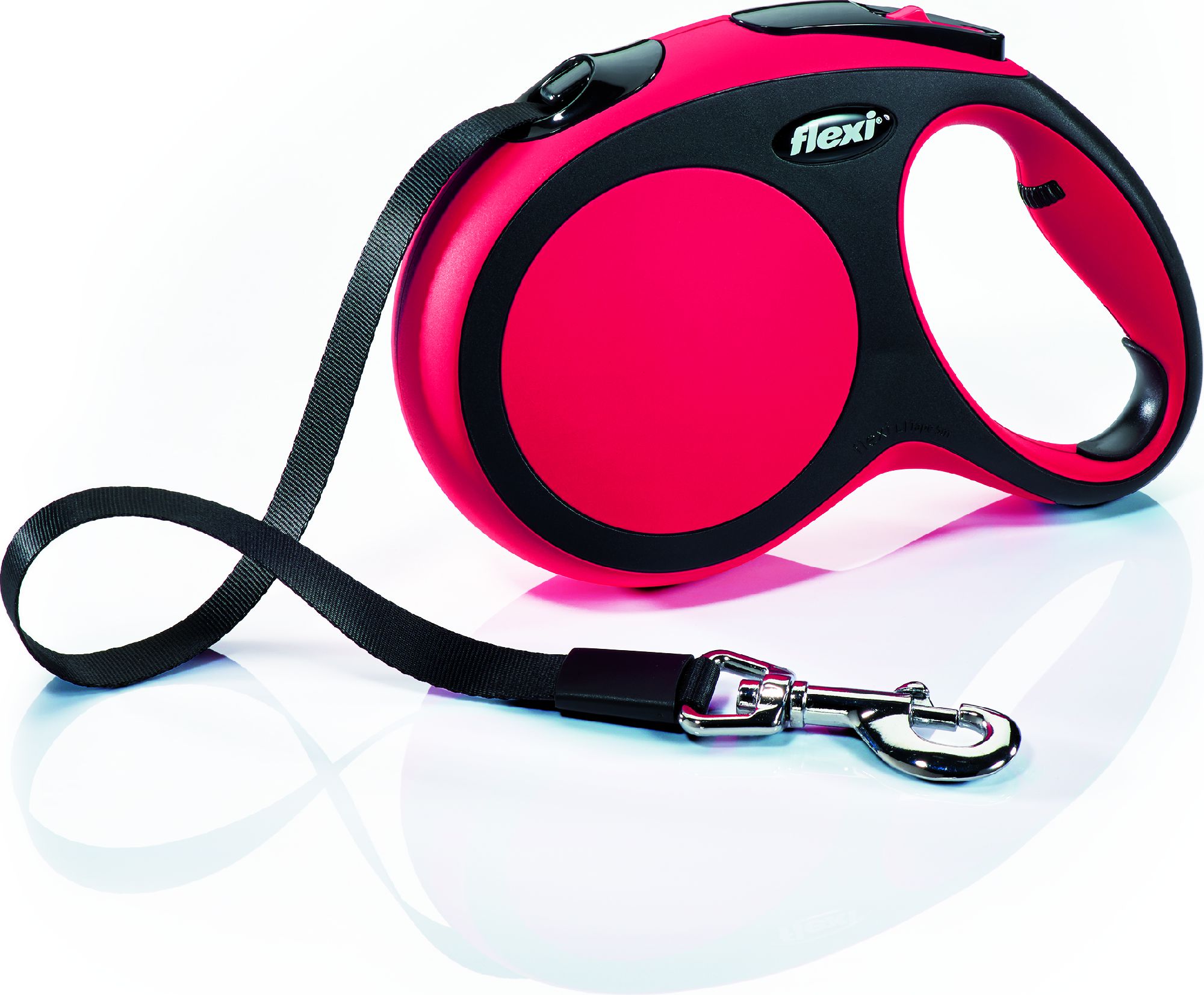 Flexi New Comfort Retractable leash S tape 5m Red aksesuārs suņiem