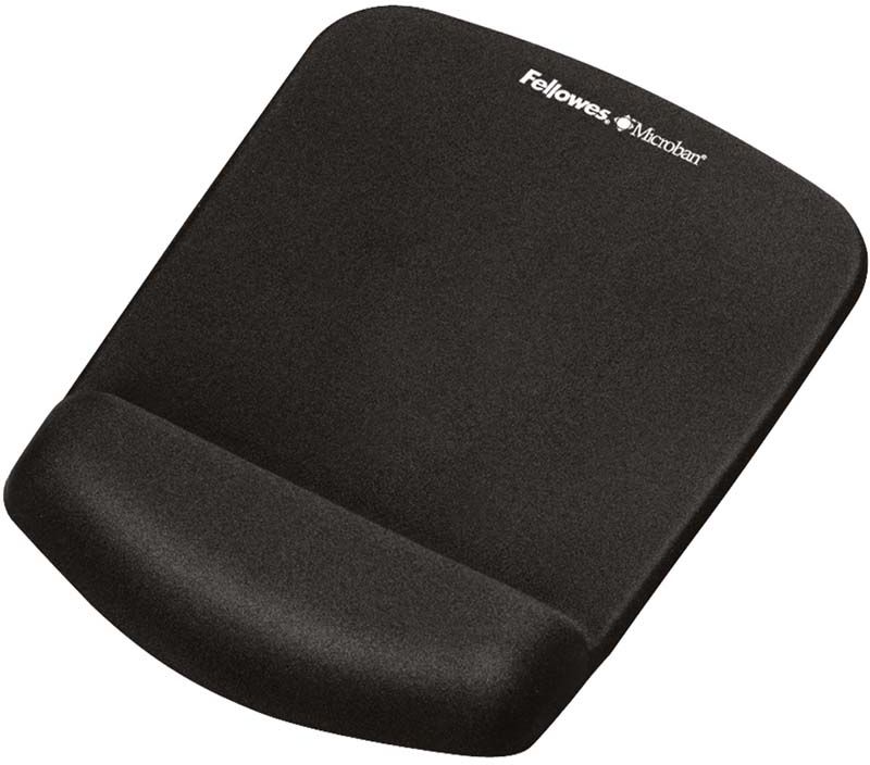 Fellowes PlushTouch - Mouse Pad with Wrist Cushion - Black (9252003) peles paliknis