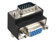 InLine - VGA Adapter - HD-15 (W) - HD-15 (M) - Thumbscrews, 90 Degree Connection - Black (37248I)