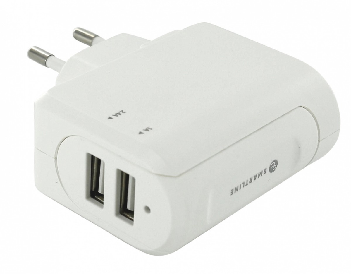 Holdit Smartline wall c harger 3,4A USB white iekārtas lādētājs