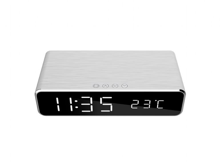 Gembird DAC-WPC-01-S alarm clock Digital alarm clock Silver Planšetes aksesuāri