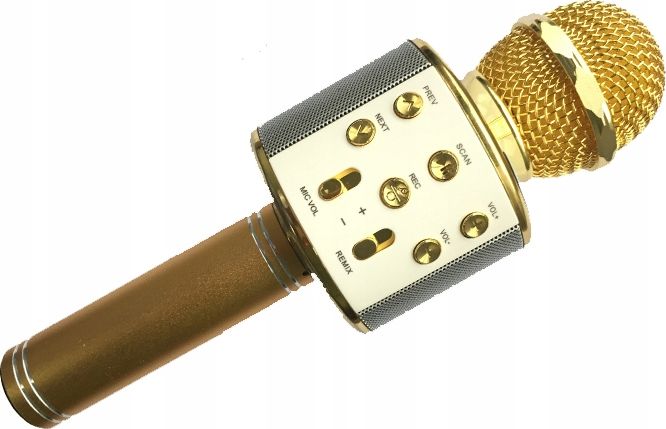 Xrec Karaoke Microphone Bluetooth Speaker Ws858 - Gold Mikrofons
