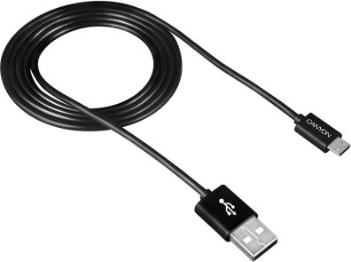 CANYON Micro USB cable, 1M, Black kabelis, vads