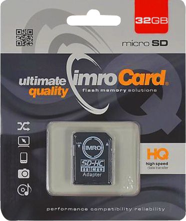 Imro  IMRO microSDHC 32 GB z adapterem klasa 10 - KOM000487 atmiņas karte
