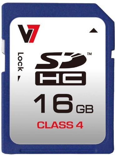 V7 VASDH16GCL4R - Flash- memory card - 16 GB - Class 4 - SDHC - blue atmiņas karte