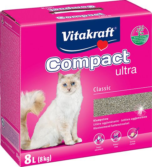 Zwirek dla kota Vitakraft Compact Ultra Naturalny 8 l VAT005140 (4008239140319) piederumi kaķiem