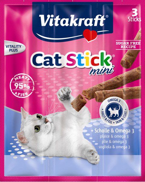Vitakraft CAT STICK MINI FLADRA+OMEGA3 VAT007298 (4008239312181) kaķu barība