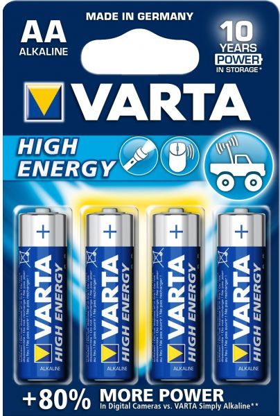 Varta Bateria High Energy AA / R6 4 szt. BATERIAVARTALR06/4SZTENERGYBLIS (4008496559435) Baterija